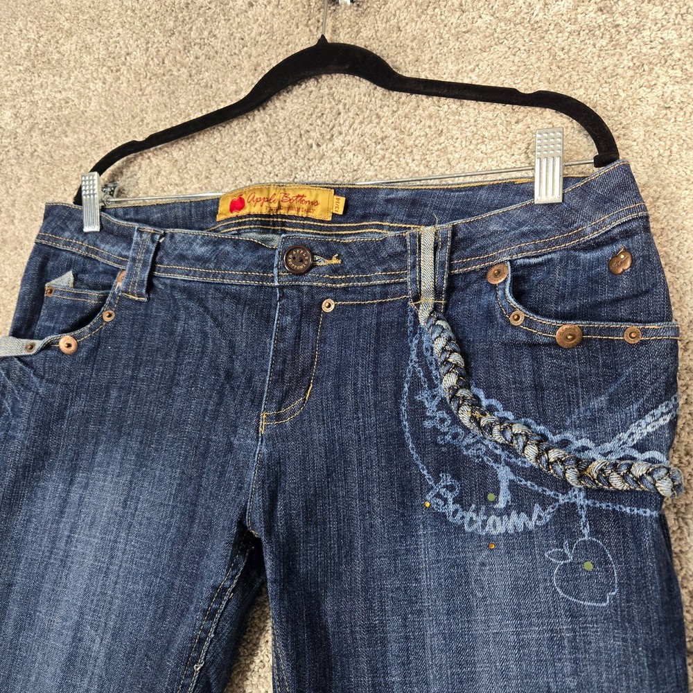 VTG Y2K Apple Bottom Jeans 13/14(36x32) Low Rise Flare boot Stretch Embroidered